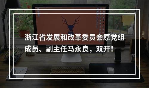 浙江省发展和改革委员会原党组成员、副主任马永良，双开！