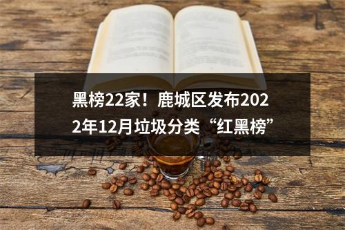 黑榜22家！鹿城区发布2022年12月垃圾分类“红黑榜”