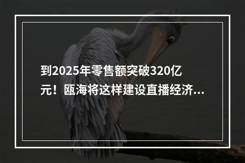 到2025年零售额突破320亿元！瓯海将这样建设直播经济集聚区