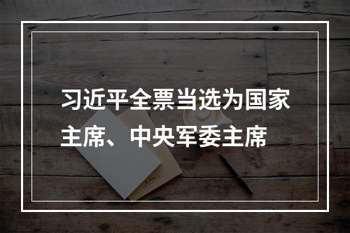 习近平全票当选为国家主席、中央军委主席