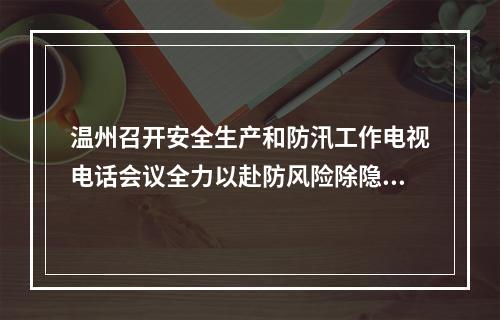 温州召开安全生产和防汛工作电视电话会议全力以赴防风险除隐患保平安