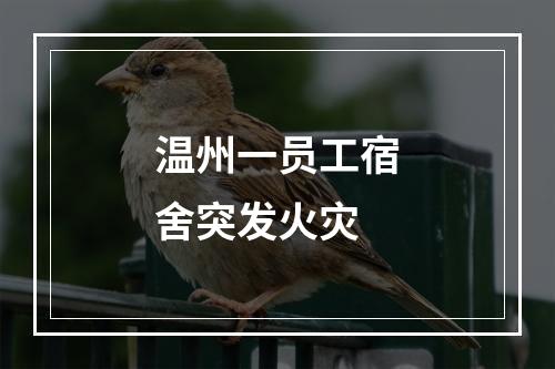 温州一员工宿舍突发火灾