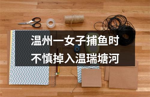 温州一女子捕鱼时不慎掉入温瑞塘河