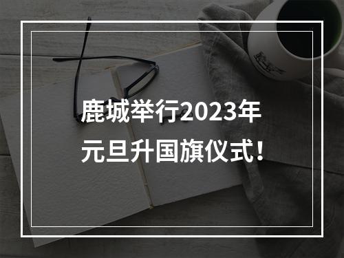 鹿城举行2023年元旦升国旗仪式！