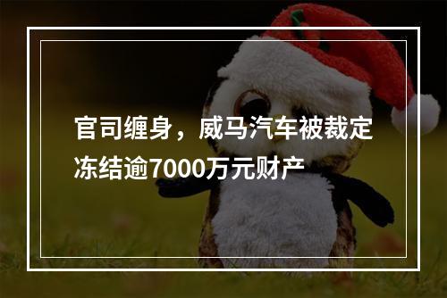 官司缠身，威马汽车被裁定冻结逾7000万元财产