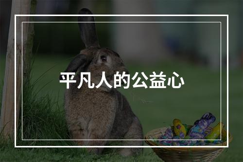 平凡人的公益心