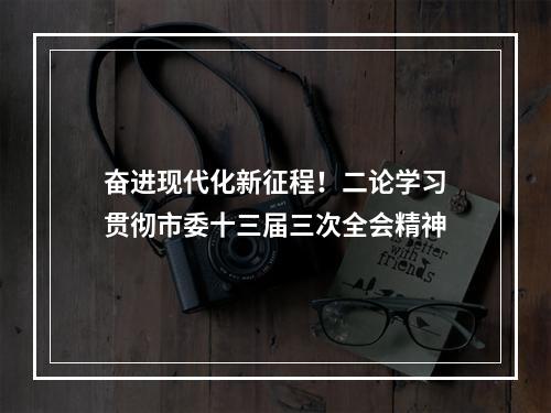 奋进现代化新征程！二论学习贯彻市委十三届三次全会精神