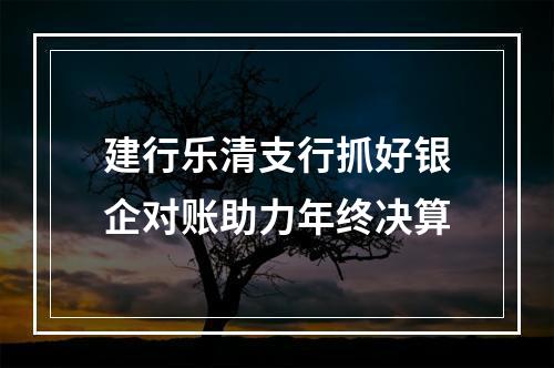 建行乐清支行抓好银企对账助力年终决算