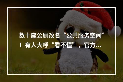 数十座公厕改名“公共服务空间”！有人大呼“看不懂”，官方回应