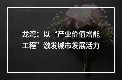 龙湾：以“产业价值增能工程”激发城市发展活力