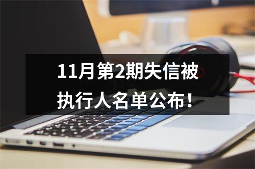 11月第2期失信被执行人名单公布！