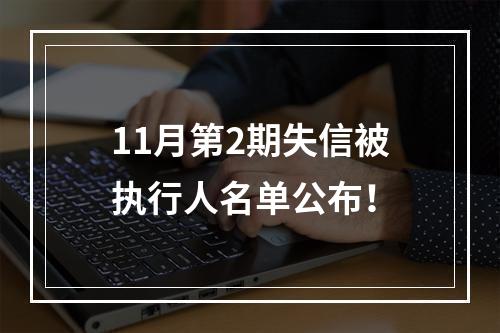 11月第2期失信被执行人名单公布！