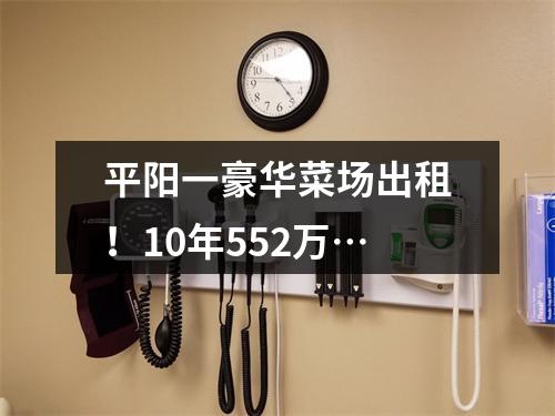 平阳一豪华菜场出租！10年552万…