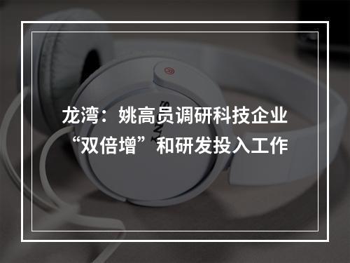 龙湾：姚高员调研科技企业“双倍增”和研发投入工作