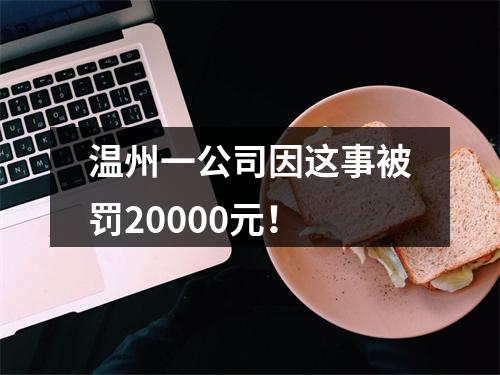 温州一公司因这事被罚20000元！
