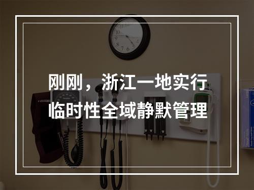 刚刚，浙江一地实行临时性全域静默管理