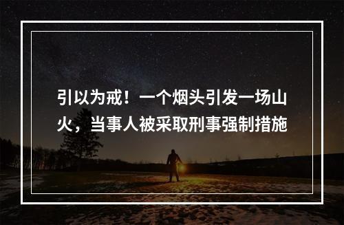 引以为戒！一个烟头引发一场山火，当事人被采取刑事强制措施