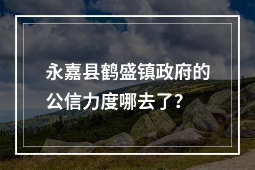 永嘉县鹤盛镇政府的公信力度哪去了？