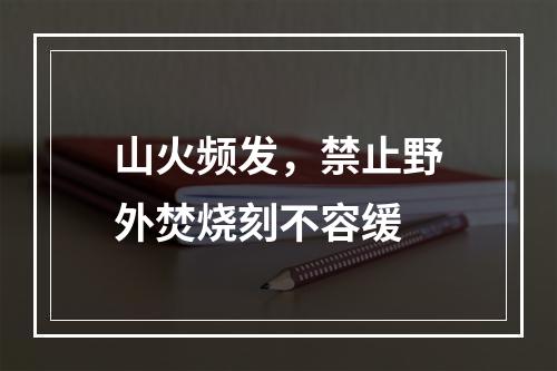 山火频发，禁止野外焚烧刻不容缓