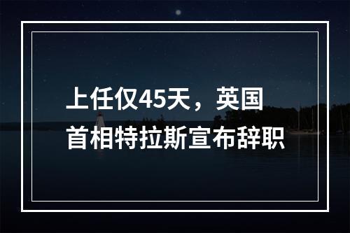 上任仅45天，英国首相特拉斯宣布辞职