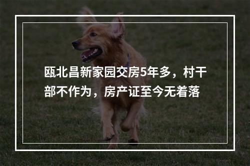 瓯北昌新家园交房5年多，村干部不作为，房产证至今无着落