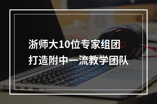 浙师大10位专家组团打造附中一流教学团队