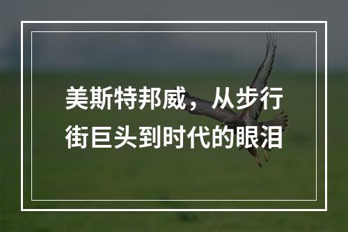 美斯特邦威，从步行街巨头到时代的眼泪