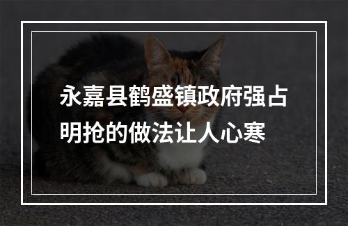 永嘉县鹤盛镇政府强占明抢的做法让人心寒
