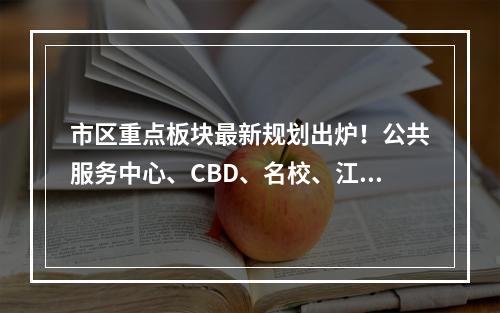市区重点板块最新规划出炉！公共服务中心、CBD、名校、江景房......