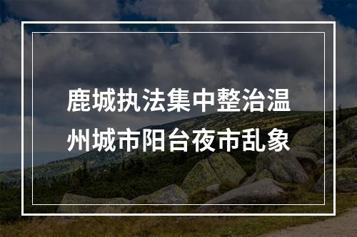 鹿城执法集中整治温州城市阳台夜市乱象