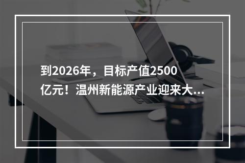 到2026年，目标产值2500亿元！温州新能源产业迎来大发展！