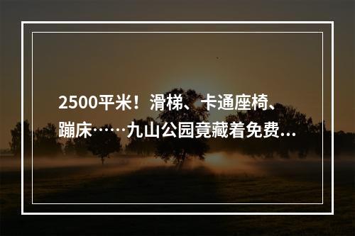 2500平米！滑梯、卡通座椅、蹦床……九山公园竟藏着免费的儿童乐园
