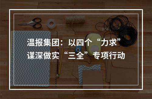 温报集团：以四个“力求”谋深做实“三全”专项行动