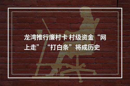 龙湾推行廉村卡 村级资金“网上走” “打白条”将成历史