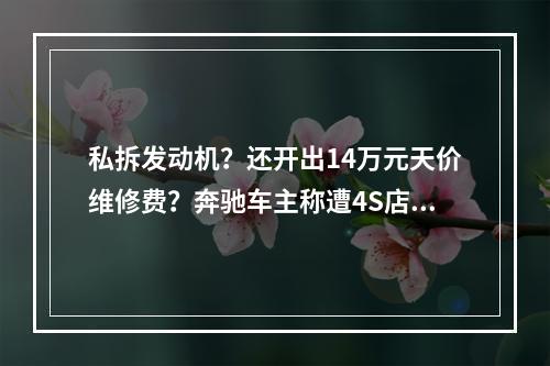 私拆发动机？还开出14万元天价维修费？奔驰车主称遭4S店“强买强卖”！
