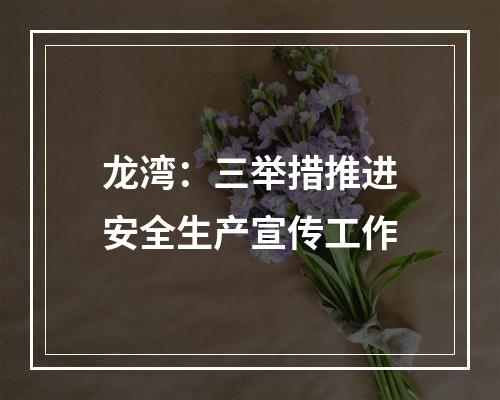 龙湾：三举措推进安全生产宣传工作