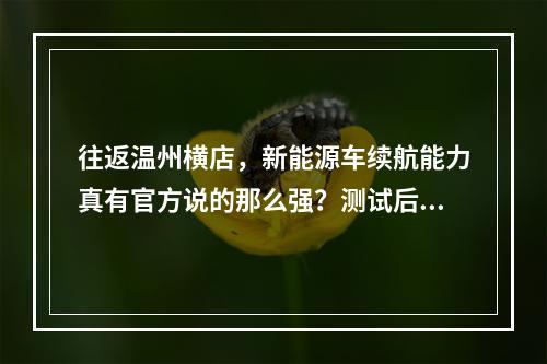 往返温州横店，新能源车续航能力真有官方说的那么强？测试后发现…