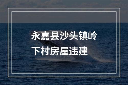 永嘉县沙头镇岭下村房屋违建