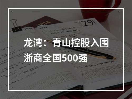 龙湾：青山控股入围浙商全国500强