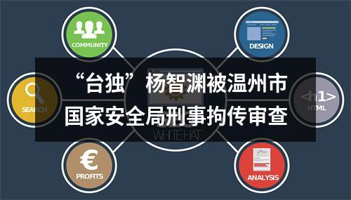 “台独”杨智渊被温州市国家安全局刑事拘传审查