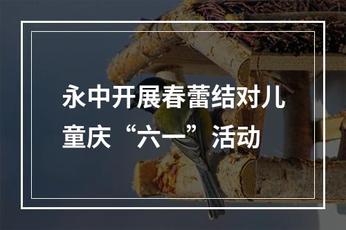 永中开展春蕾结对儿童庆“六一”活动