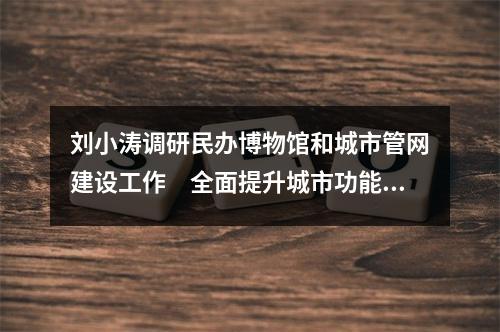 刘小涛调研民办博物馆和城市管网建设工作　全面提升城市功能品质
