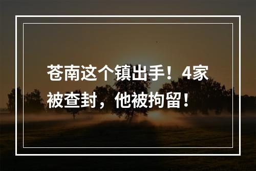 苍南这个镇出手！4家被查封，他被拘留！