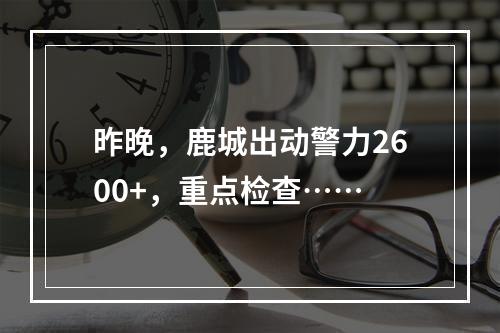 昨晚，鹿城出动警力2600+，重点检查……