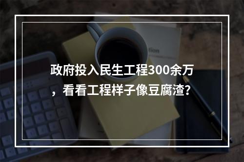 政府投入民生工程300余万，看看工程样子像豆腐渣？