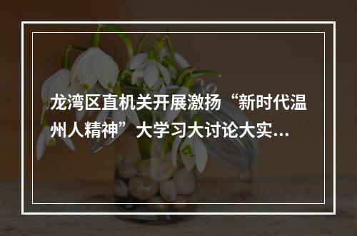 龙湾区直机关开展激扬“新时代温州人精神”大学习大讨论大实践活动