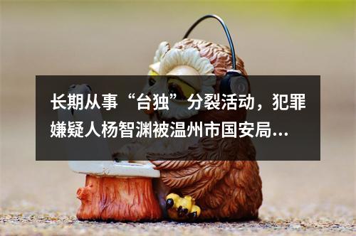 长期从事“台独”分裂活动，犯罪嫌疑人杨智渊被温州市国安局刑事拘传审查