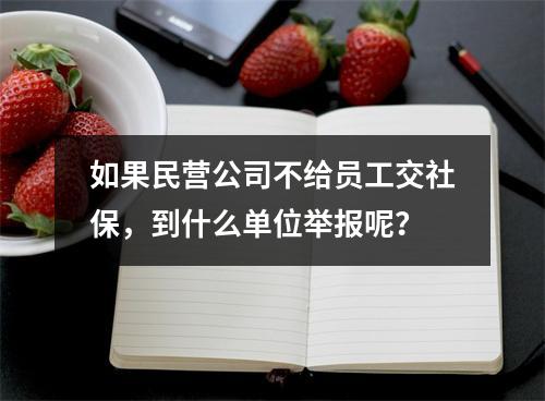 如果民营公司不给员工交社保，到什么单位举报呢？