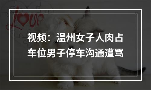 视频：温州女子人肉占车位男子停车沟通遭骂