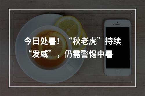 今日处暑！“秋老虎”持续“发威”，仍需警惕中暑